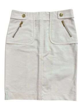 Sandra Angelozzi pencil skirt cream/white and gold hardware pockets small EU32